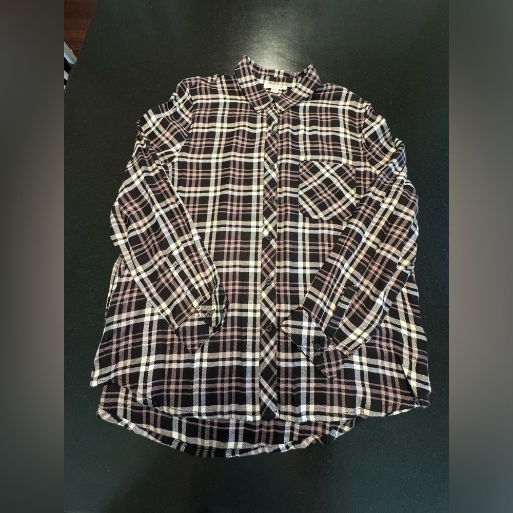 Beachlunchlounge fall plaid tunic, XL